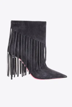 Chaussures|PINKO Ankle Boots A Franges Noir Limousine