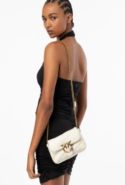 Sacs De Soirée|PINKO Baby Love Bag Puff Jewel Blanc+Blanc-Or Antique