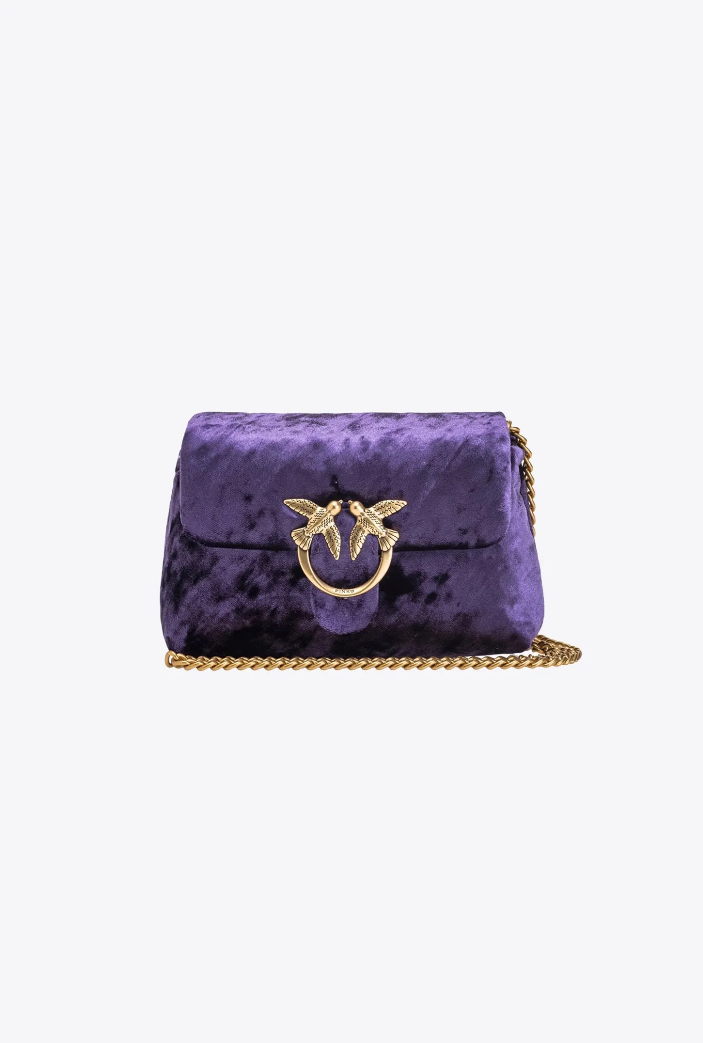 Sacs De Soirée|PINKO Baby Love Bag Puff Maxi Quilt Velvet Violet Frangipanier-Or Antique