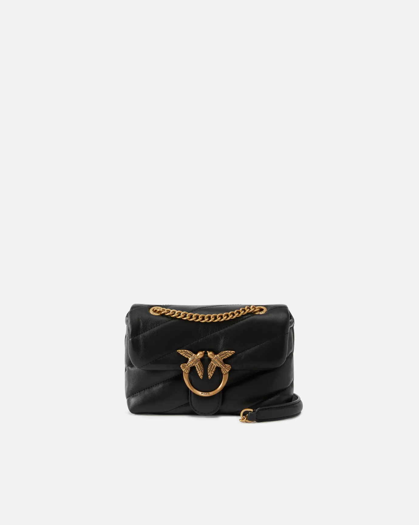 Sacs À Bandoulière|PINKO Baby Love Bag Puff Maxi Quilt Noir-Vieil Or