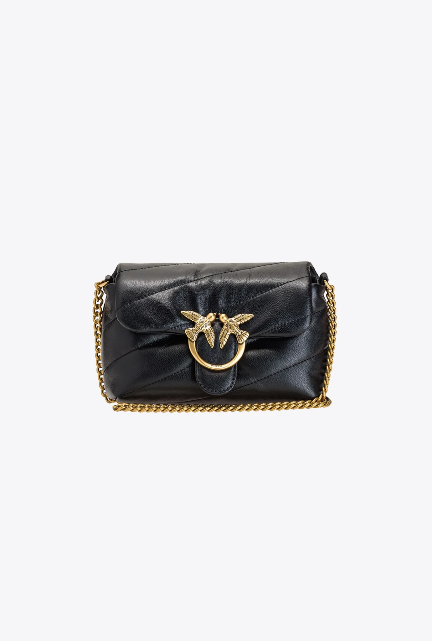 Sacs À Bandoulière|PINKO Baby Love Bag Puff Maxi Quilt Noir-Vieil Or