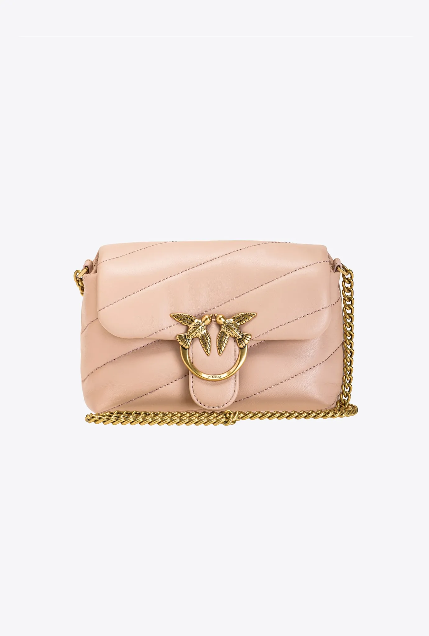 Sacs À Bandoulière|PINKO Baby Love Bag Puff Maxi Quilt Rose/Rose Poudre-Or Antique