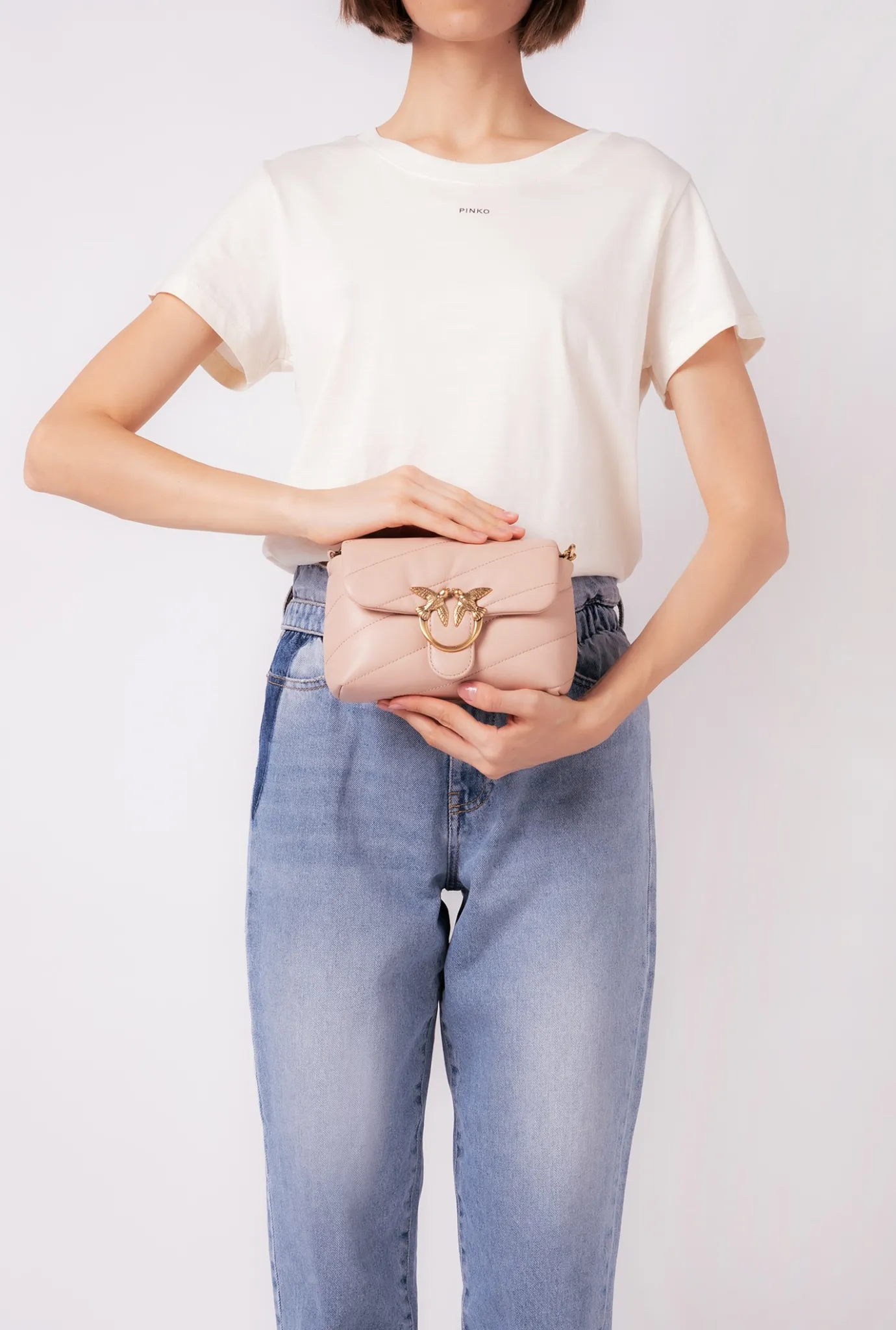 Sacs À Bandoulière|PINKO Baby Love Bag Puff Maxi Quilt Rose/Rose Poudre-Or Antique