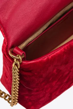 Sacs De Soirée|PINKO Baby Love Bag Puff Maxi Quilt Velvet Rouge Grenat-Or Antique