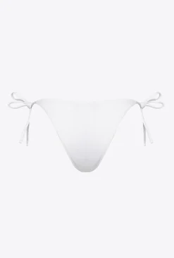 Maillots De Bain|PINKO Bas De Bikini A Nouettes Blanc Brill.