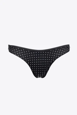 Maillots De Bain|PINKO Bas De Bikini A Strass Noir/Cristal