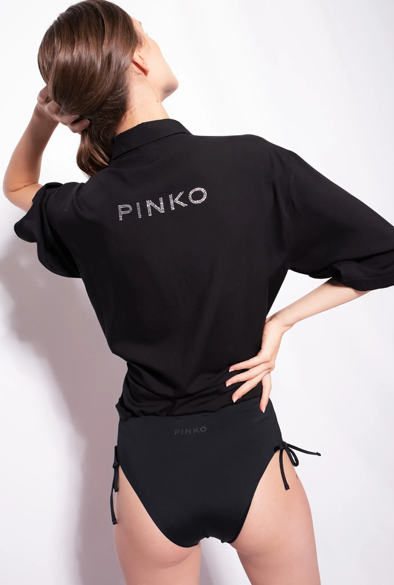 Maillots De Bain|PINKO Bas De Bikini Taille Haute Noir Limousine