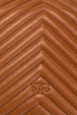 Sacs À Main|PINKO Big Lady Love Bag Puff Chevron Cognac-Or Antique