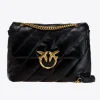 Sacs Portés Épaule|PINKO Big Love Bag Puff Maxi Quilt Noir-Vieil Or