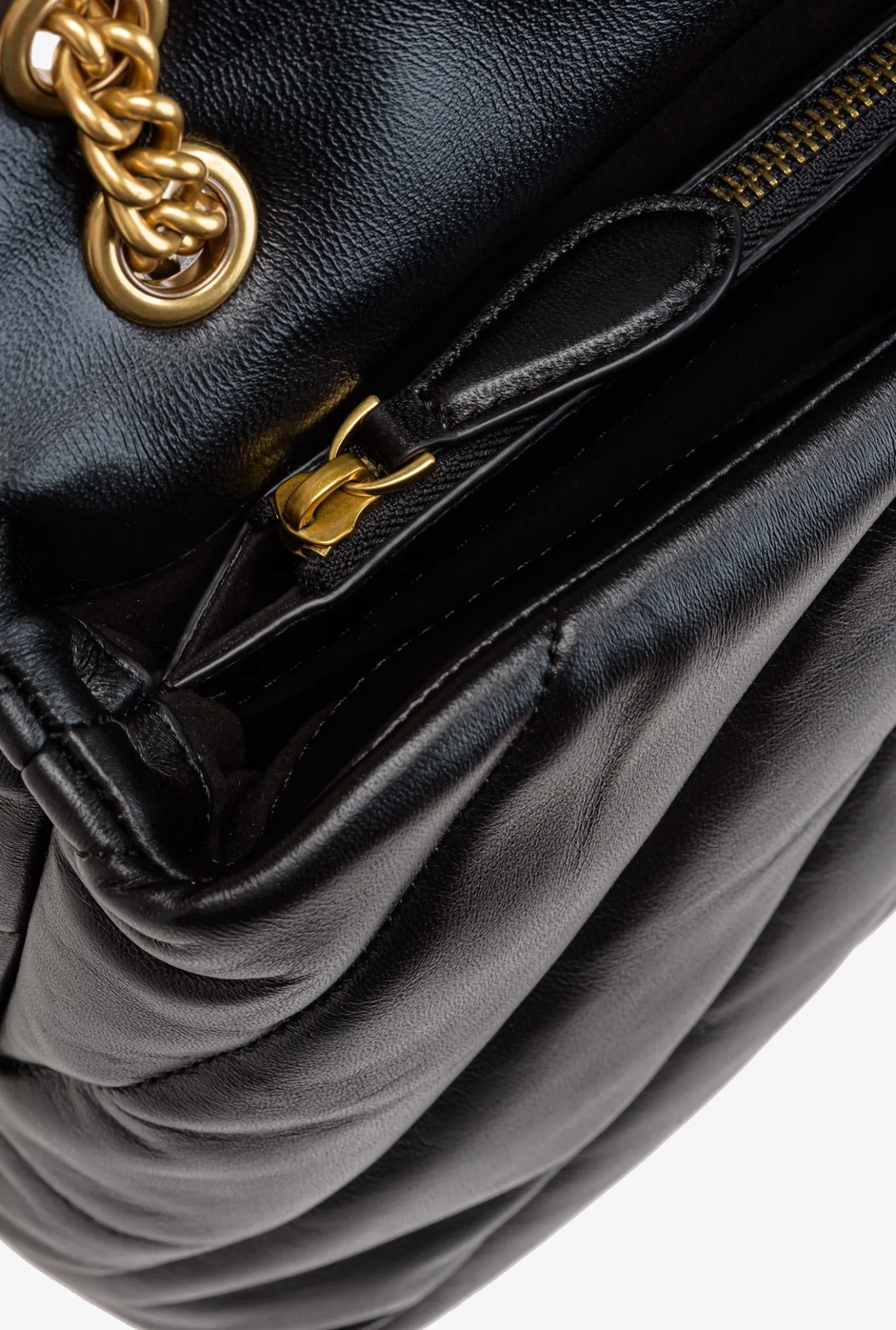 Sacs Portés Épaule|PINKO Big Love Bag Puff Maxi Quilt Noir-Vieil Or