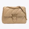 Sacs Portés Épaule|PINKO Big Love Bag Puff Maxi Quilt Sable-Or Antique