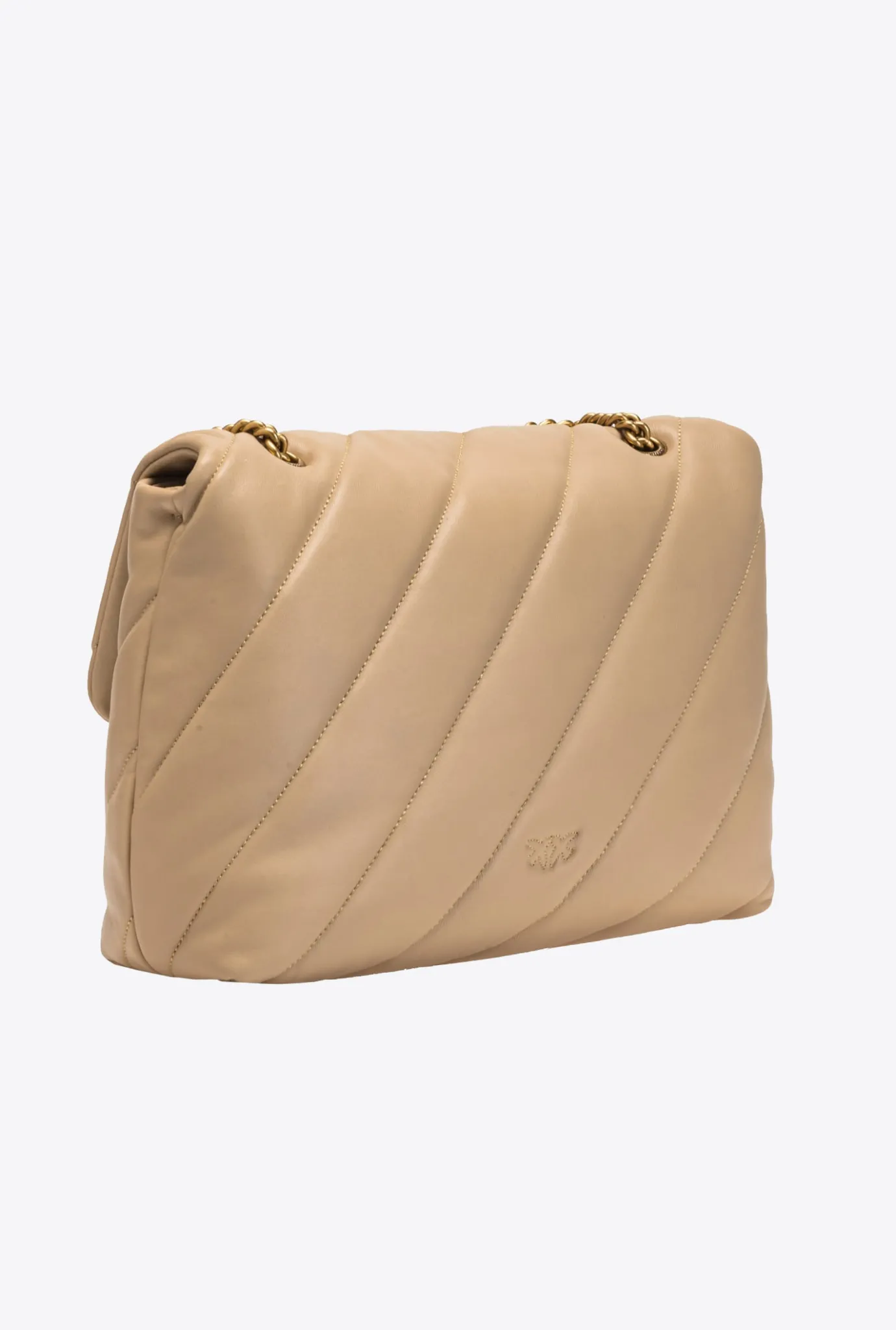 Sacs Portés Épaule|PINKO Big Love Bag Puff Maxi Quilt Sable-Or Antique