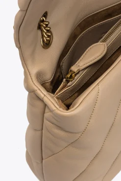 Sacs Portés Épaule|PINKO Big Love Bag Puff Maxi Quilt Sable-Or Antique