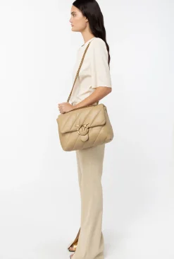 Sacs Portés Épaule|PINKO Big Love Bag Puff Maxi Quilt Sable-Or Antique
