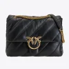 Sacs Portés Épaule|PINKO Big Love Bag Puff Maxi Quilt Noir-Vieil Or