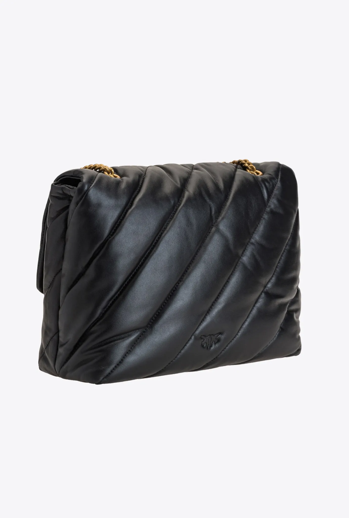 Sacs Portés Épaule|PINKO Big Love Bag Puff Maxi Quilt Noir-Vieil Or