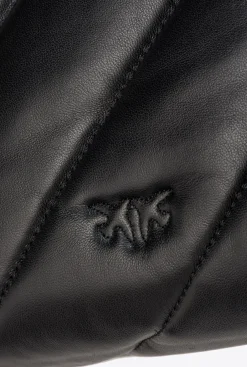 Sacs Portés Épaule|PINKO Big Love Bag Puff Maxi Quilt Noir-Vieil Or