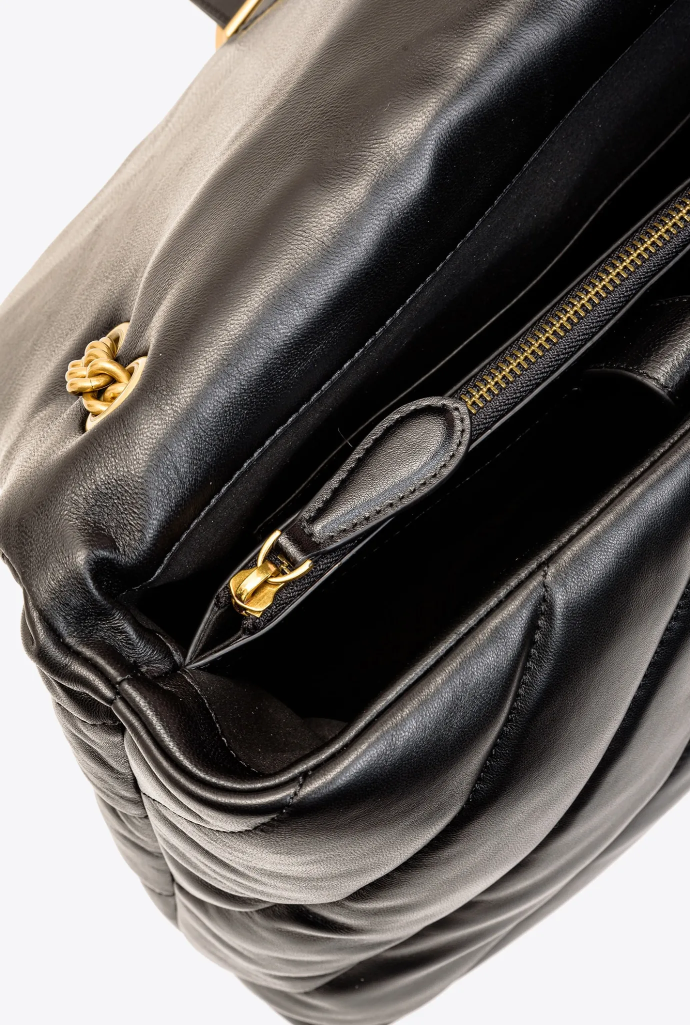 Sacs Portés Épaule|PINKO Big Love Bag Puff Maxi Quilt Noir-Vieil Or