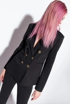 Vestes|PINKO Blazer A Boutons Bijou Noir Limousine