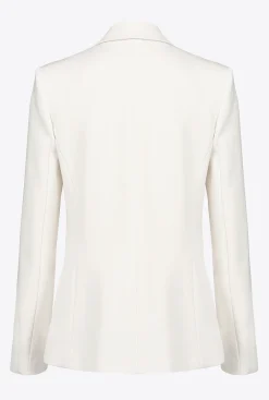 Vestes|PINKO Blazer A Boutons Bijou Beige G. Lame