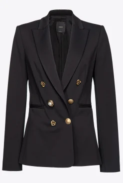 Vestes|PINKO Blazer A Boutons Bijou Noir Limousine