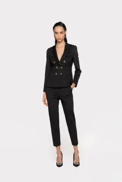 Vestes|PINKO Blazer A Boutons Bijoux Noir Limousine