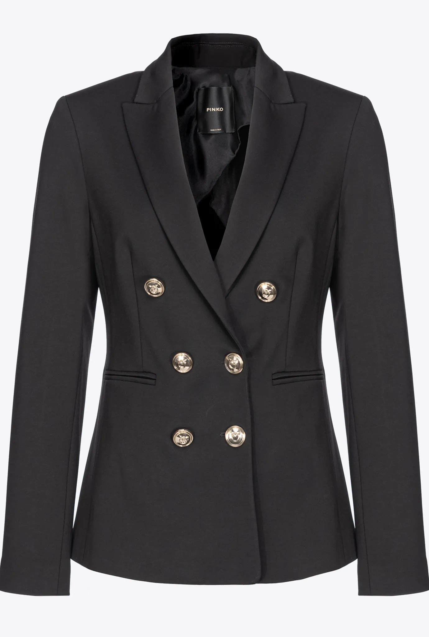 Vestes|PINKO Blazer A Boutons Bijoux Noir Limousine