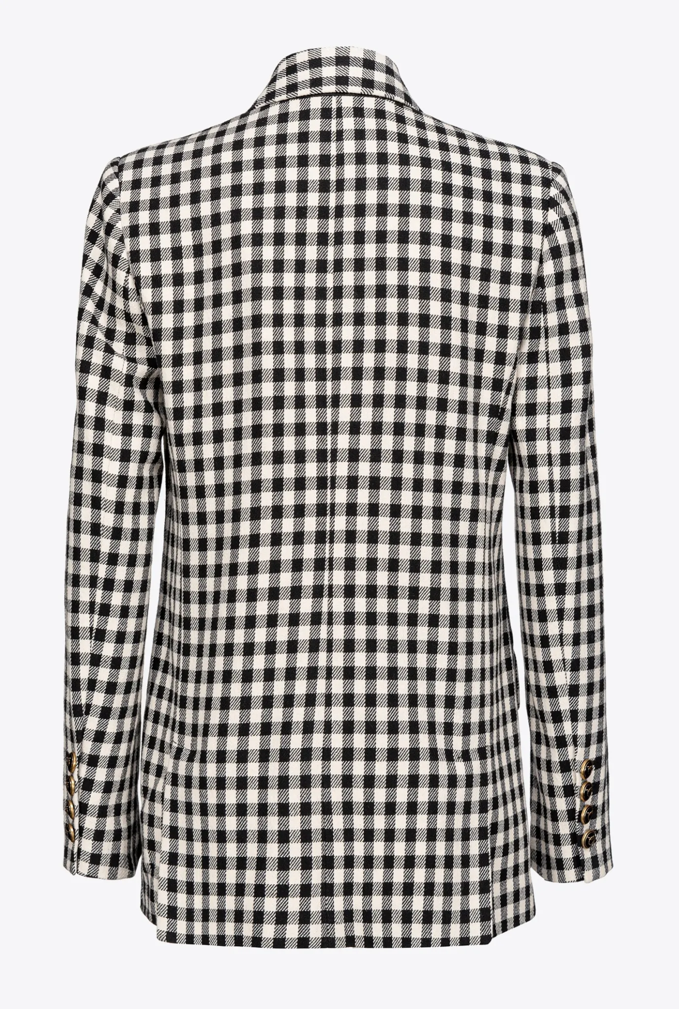Vestes|PINKO Blazer A Carreaux Vichy Noir/Ecru