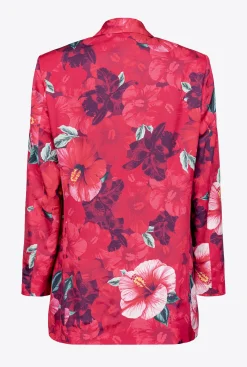 Tailleurs Et Ensembles|PINKO Blazer A Imprime Hibiscus Multi.Fuchsia/Rose