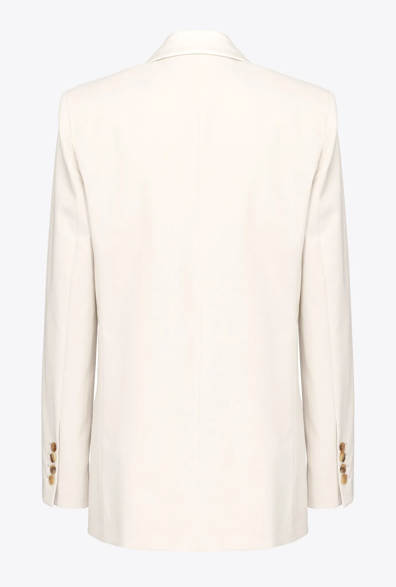Tailleurs Et Ensembles|PINKO Blazer A Revers En Satin Blanc-Glace A La Vanille