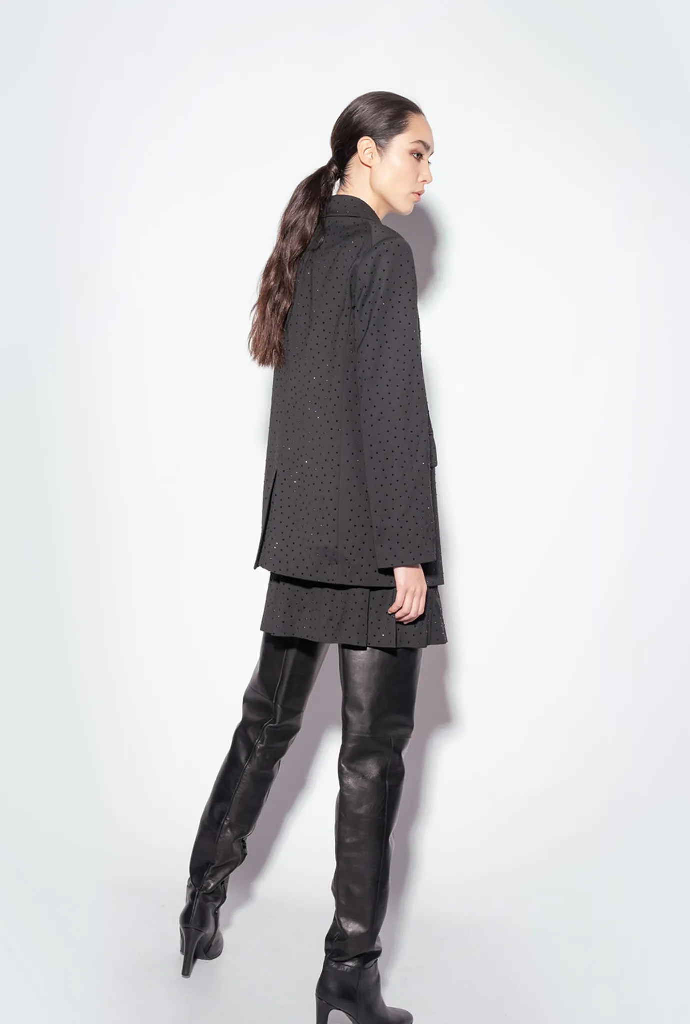 Tailleurs Et Ensembles|PINKO Blazer A Strass Galleria Noir Limousine