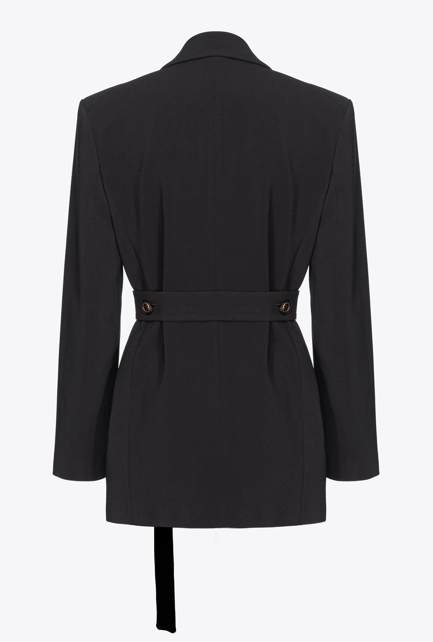 Vestes|PINKO Blazer Avec Ceinture A Nouer Noir Limousine