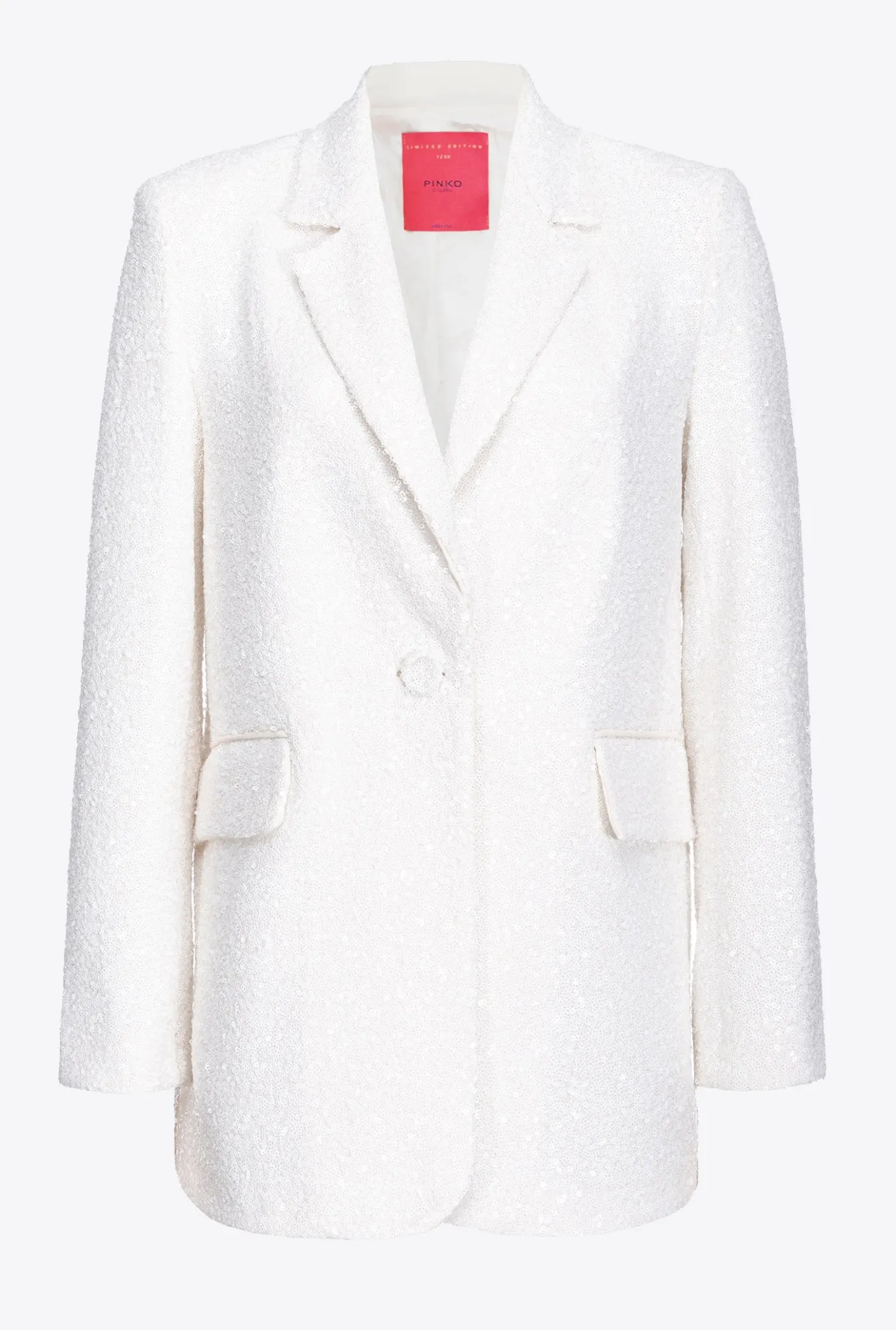 Tailleurs Et Ensembles|PINKO Blazer Blanc Entierement Paillete Galleria Blanc Casse