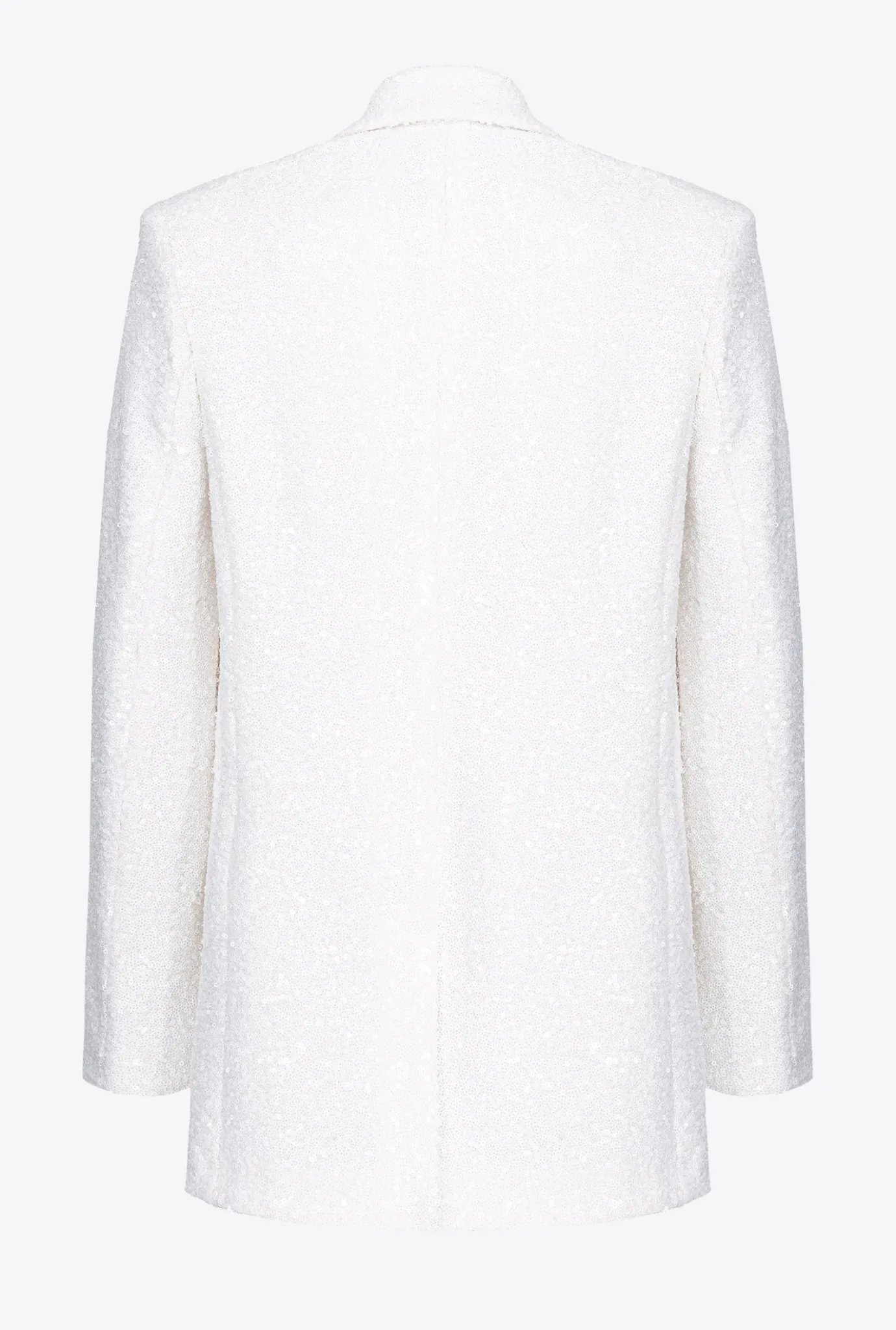Tailleurs Et Ensembles|PINKO Blazer Blanc Entierement Paillete Galleria Blanc Casse