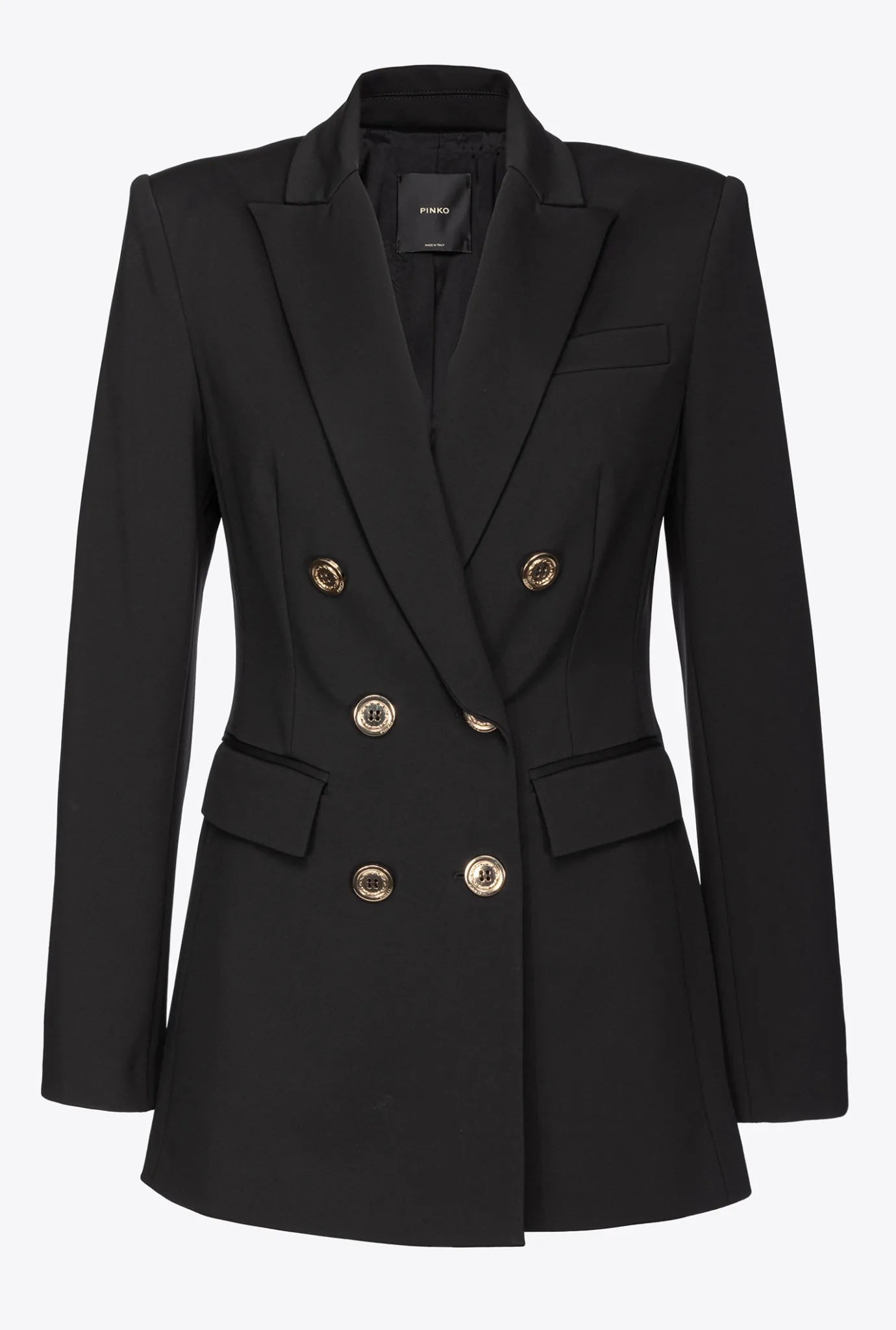 Vestes|PINKO Blazer Croise En Maille Roma Noir Limousine