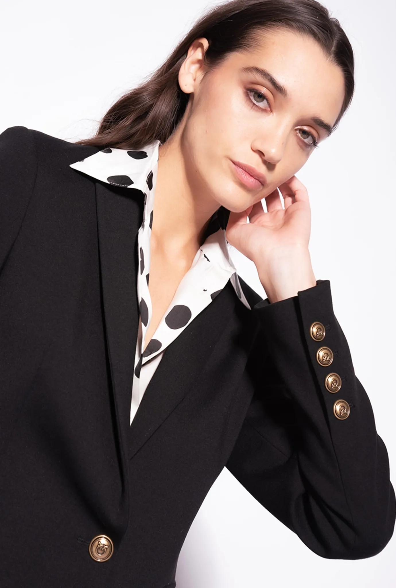 Tailleurs Et Ensembles|PINKO Blazer Droit Noir Limousine