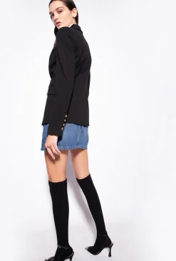 Tailleurs Et Ensembles|PINKO Blazer Droit Noir Limousine
