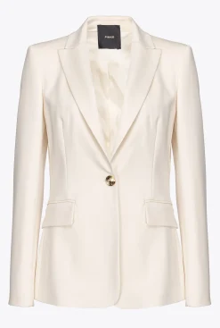Vestes|PINKO Blazer Droit Rose Fume Blanc