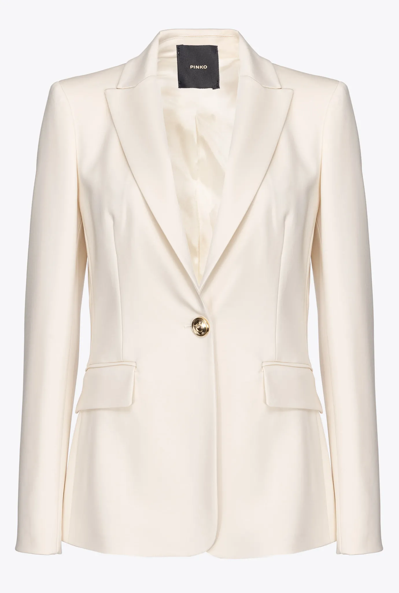 Vestes|PINKO Blazer Droit Rose Fume Blanc