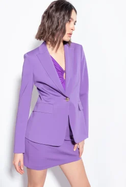 Tailleurs Et Ensembles|PINKO Blazer Droit Lilas Lavande