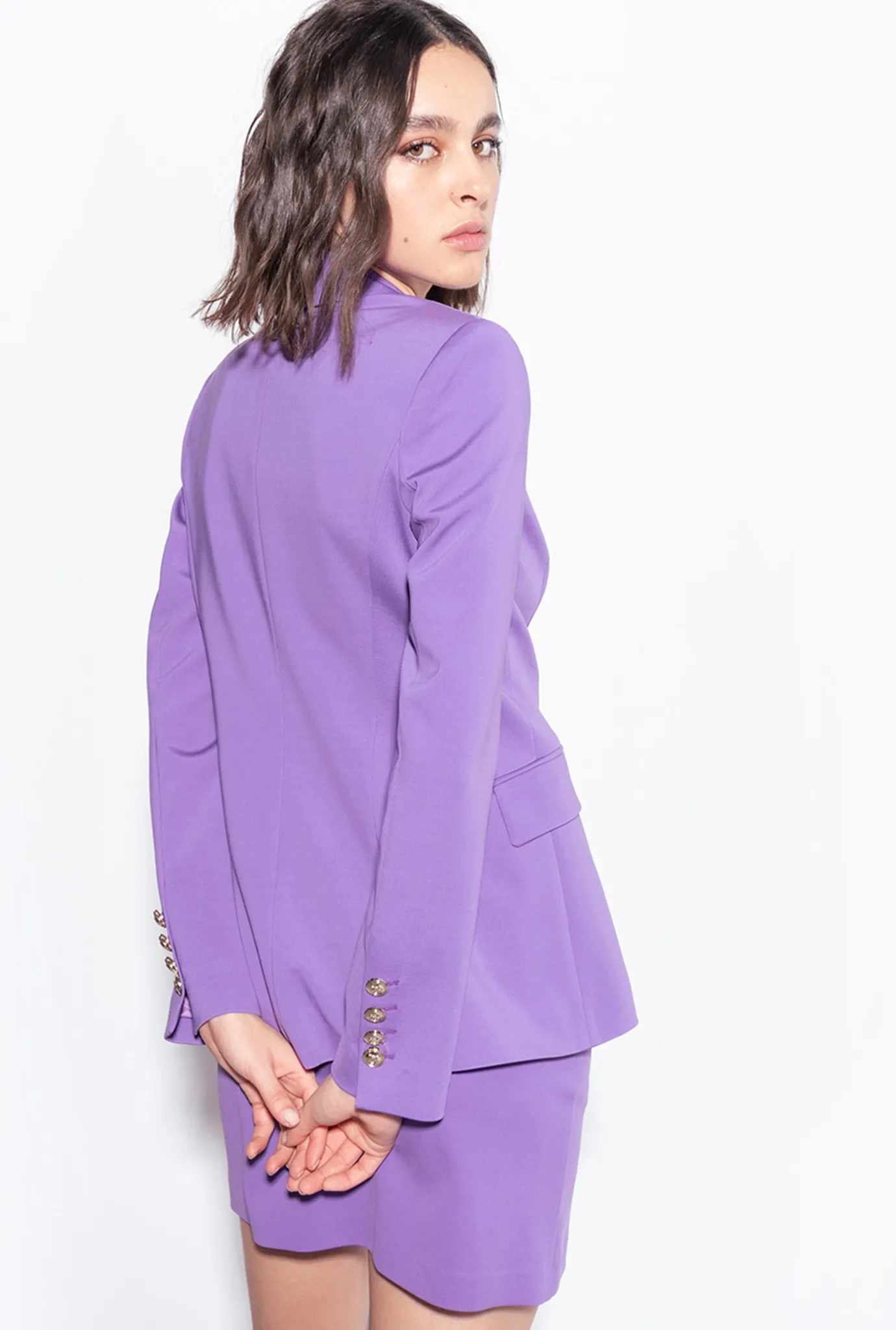 Tailleurs Et Ensembles|PINKO Blazer Droit Lilas Lavande