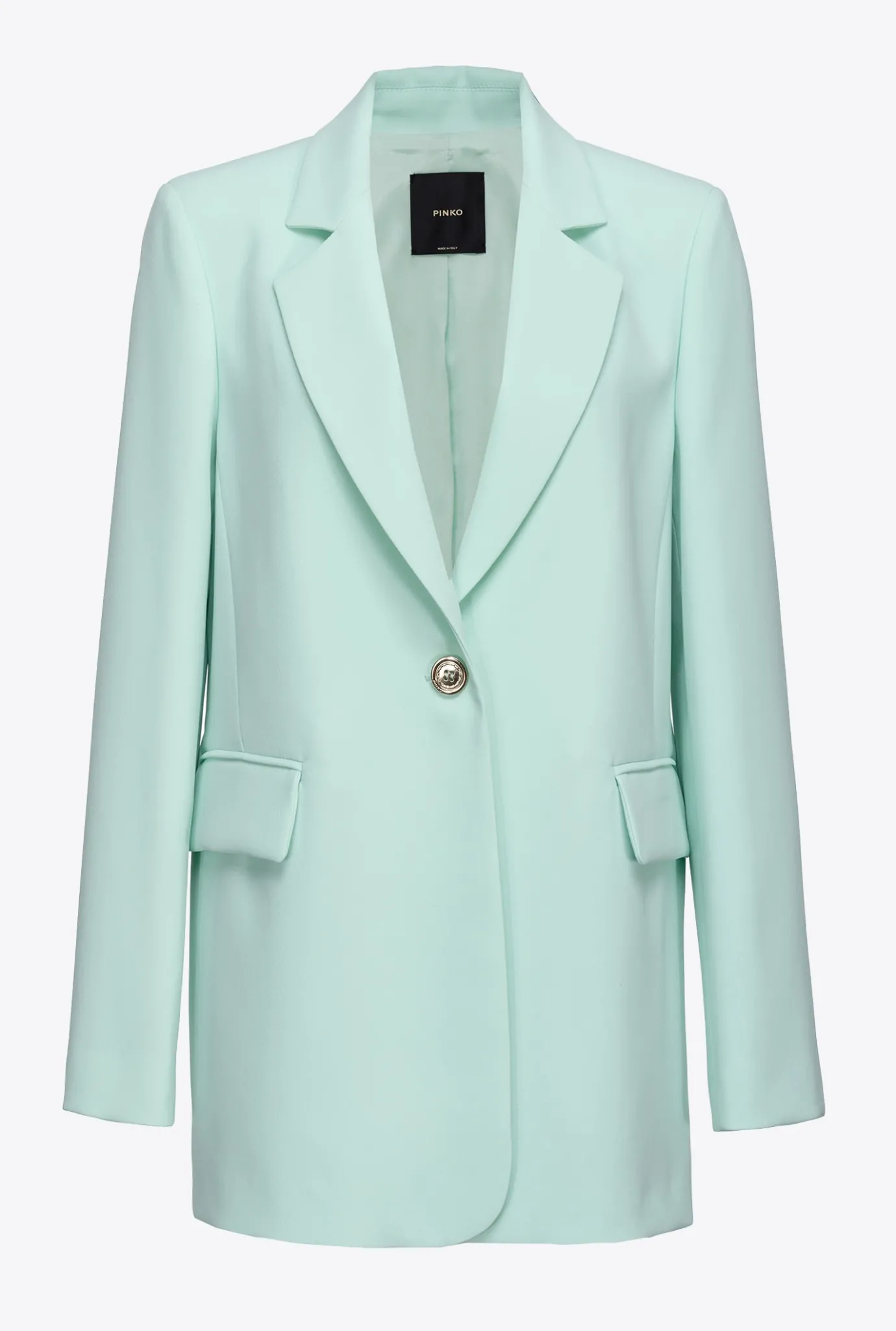 Tailleurs Et Ensembles|PINKO Blazer Droit En Crepe Stretch Bleu Verre