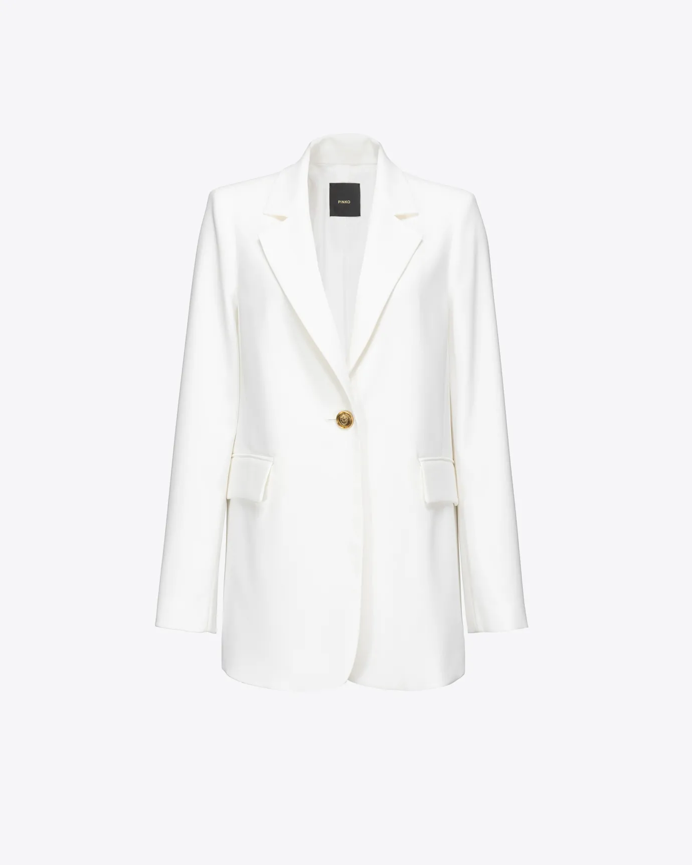 Tailleurs Et Ensembles|PINKO Blazer Droit En Crepe Stretch Blanc Ail