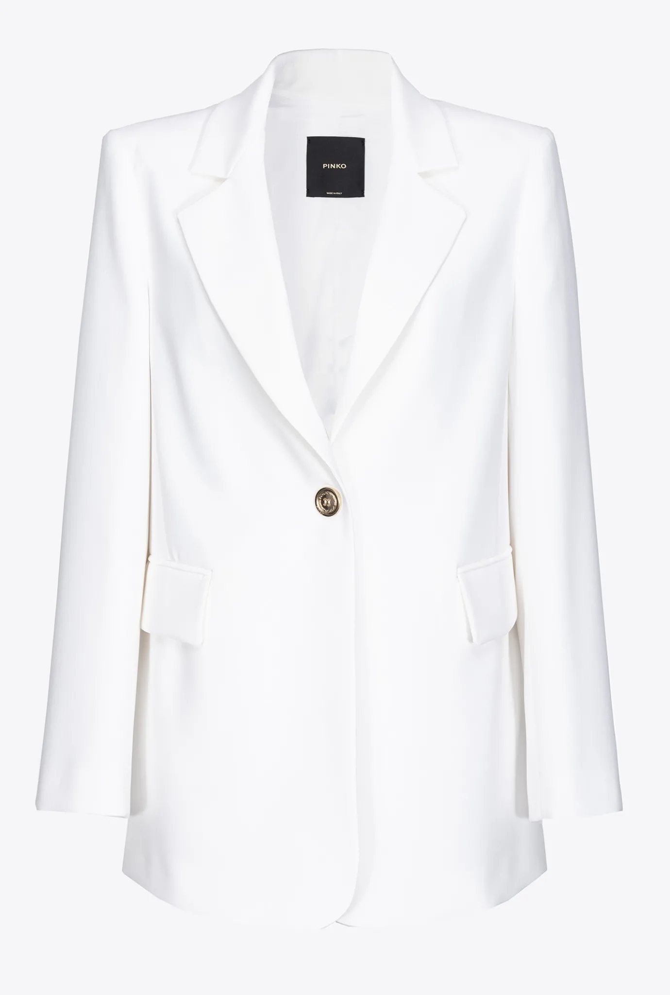 Tailleurs Et Ensembles|PINKO Blazer Droit En Crepe Stretch Blanc Nimbus