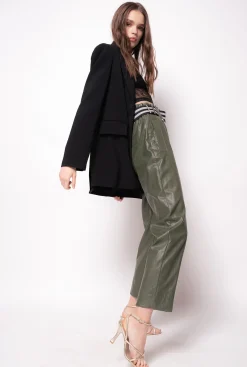 Vestes|PINKO Blazer Droit En Crepe Stretch Noir Limousine