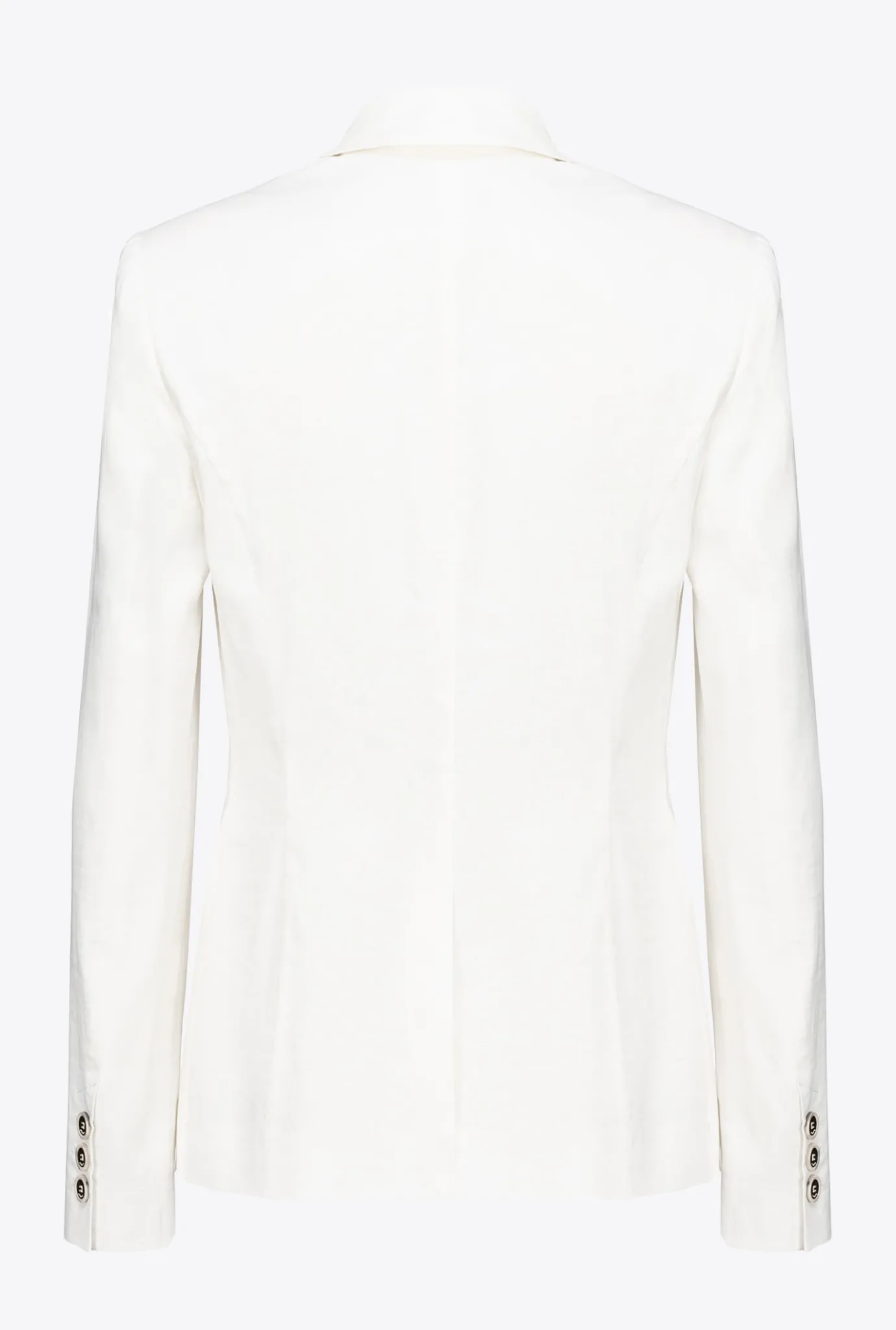 Tailleurs Et Ensembles|PINKO Blazer Droit En Lin Blanc Nimbus
