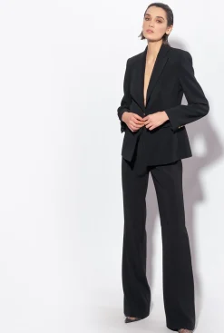 Tailleurs Et Ensembles|PINKO Blazer Droit Stretch Noir Limousine