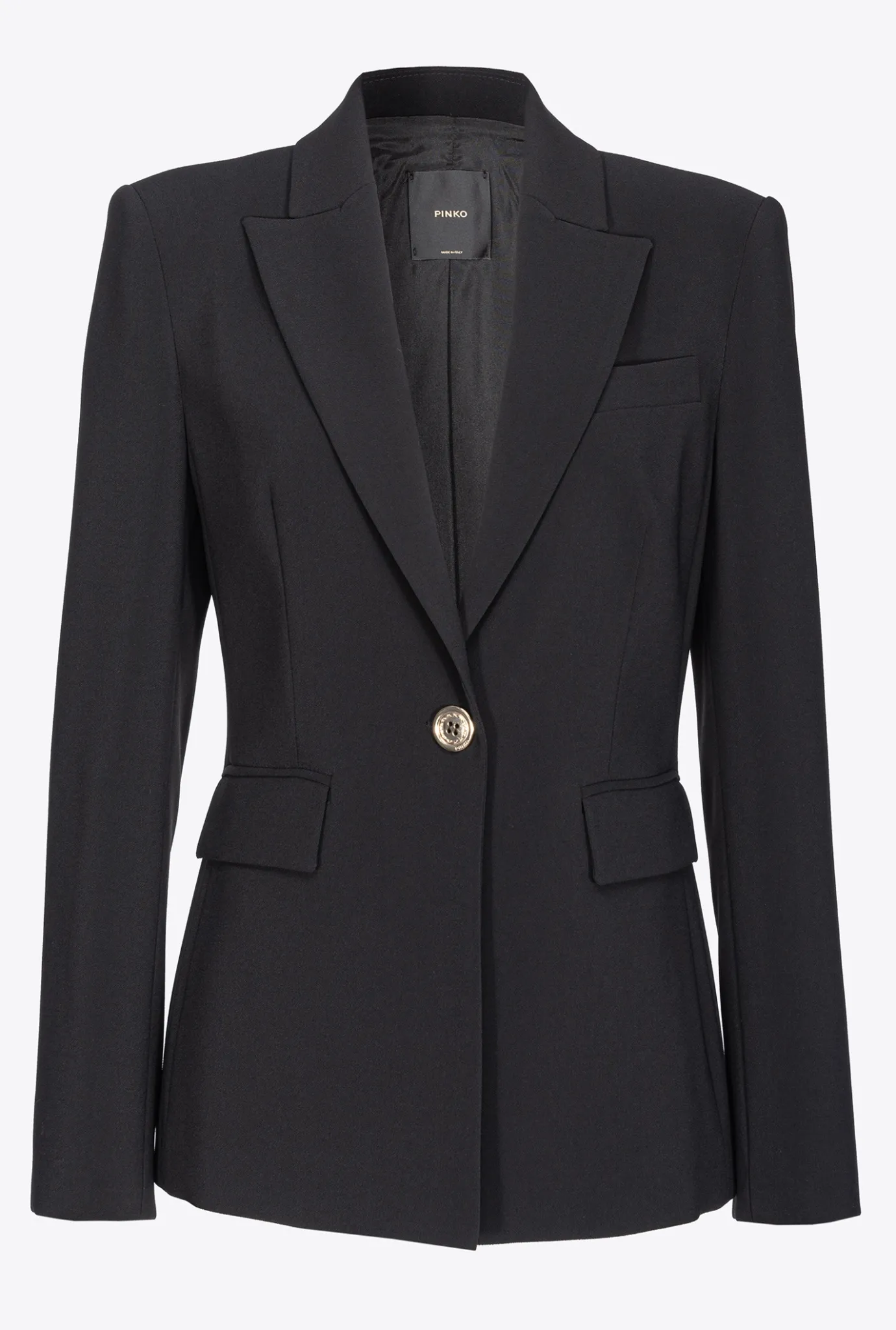Tailleurs Et Ensembles|PINKO Blazer Droit Stretch Noir Limousine
