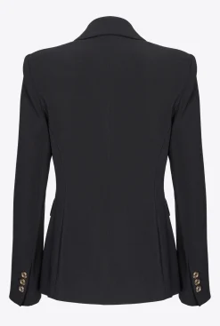 Tailleurs Et Ensembles|PINKO Blazer Droit Stretch Noir Limousine
