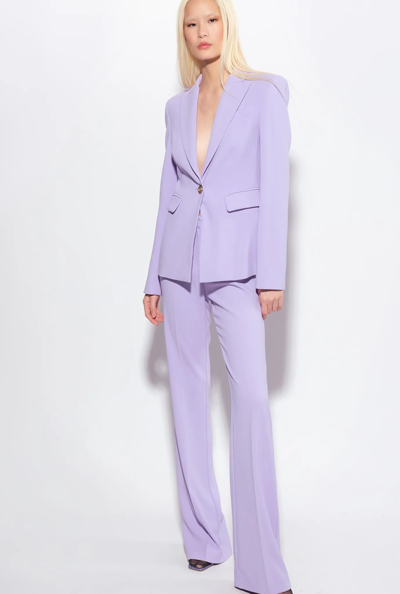 Tailleurs Et Ensembles|PINKO Blazer Droit Stretch Lilas - Sorbet Fonce